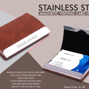 B138 –Stainless Steel Magnetic Visiting Card holder