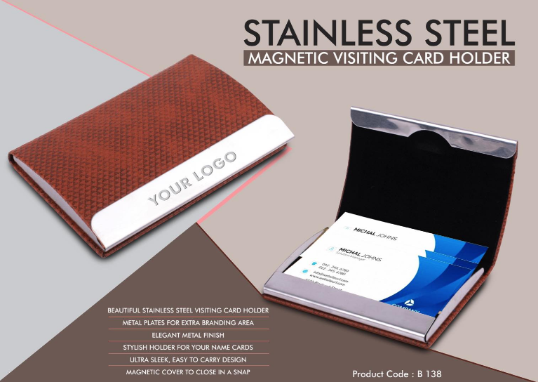 B138 –Stainless Steel Magnetic Visiting Card holder