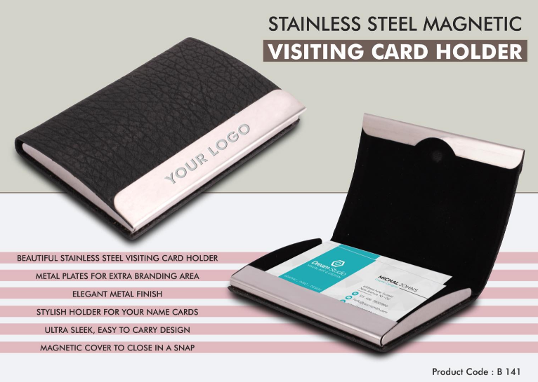 B141 –Stainless Steel Magnetic Visiting Card holder