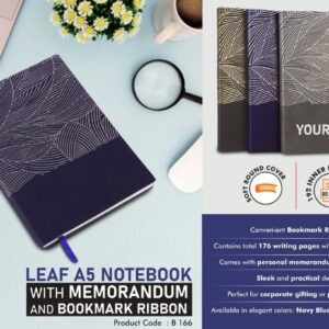B166 – Leaf A5 Notebook with Memorandum and Bookmark Ribbon