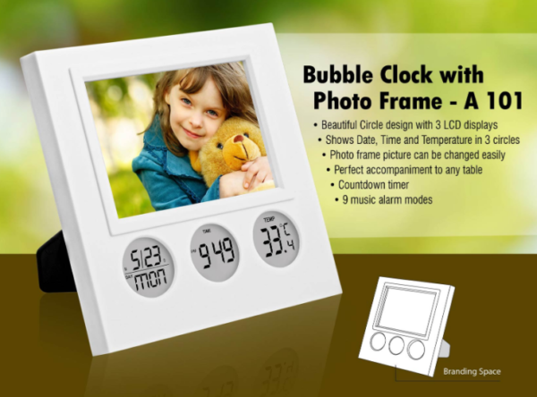 A101 – Bubble Clock with Photo Frame