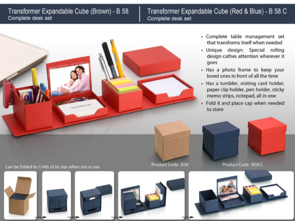 B58c –Transformer expandable cube: complete desk set