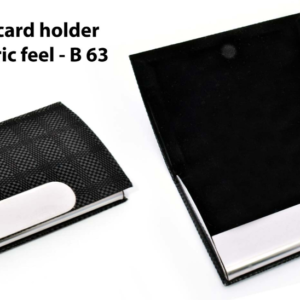B63 –Leatherette Card holder with soft fabric feel– Min 10 pcs