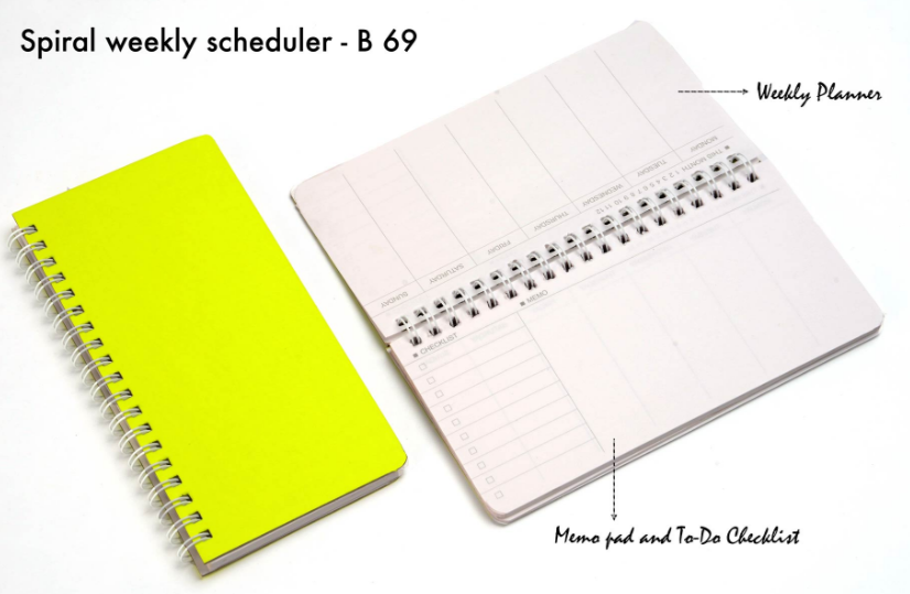 B69 –Spiral weekly scheduler– Min 10 pcs