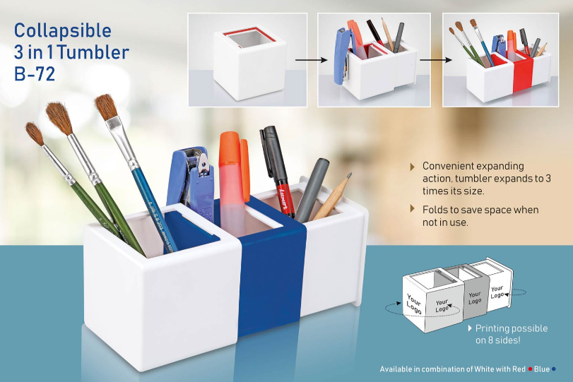 B72 –Collapsible 3 in 1 Tumbler– Min 10 pcs