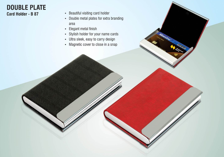 B87 –Double plate card holder– Min 10 pcs