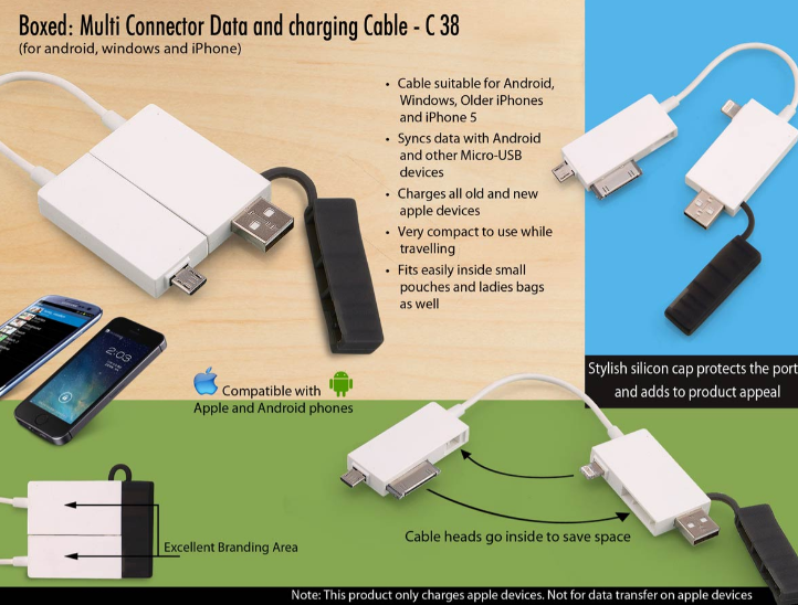 C38 – Boxed: Multi connector Data and charging cable