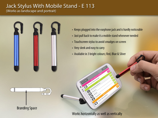 E113 – Jack stylus with mobile stand