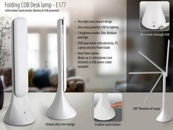E177 – Folding COB Desk lamp with feather touch button