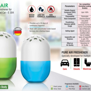 E304 – Pure Air: Gel based air freshener for Home, Office and Car | Capsule shape | Net 100 grams | MRP 385