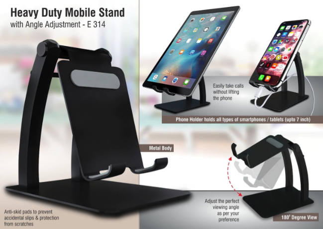 E314 – Heavy duty Metal Mobile stand with angle adjustment