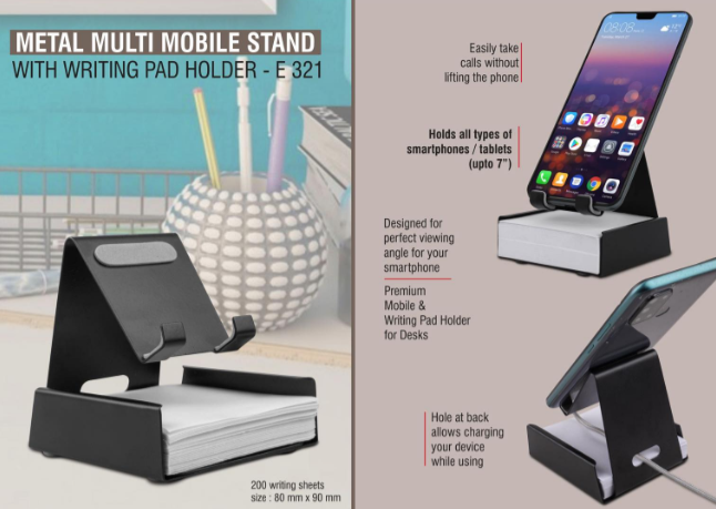 E321 – Metal mobile stand with Writing pad holder | 200 writing sheets