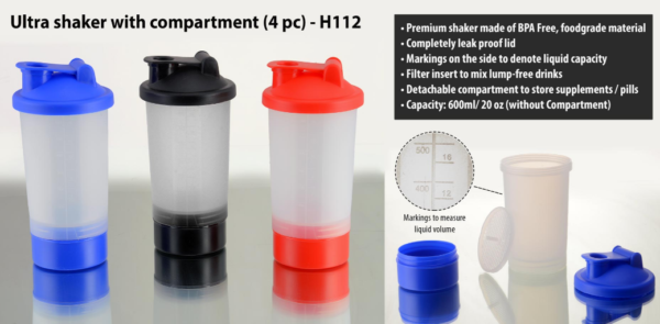 H112 – Ultra shaker with compartment (4 pc)