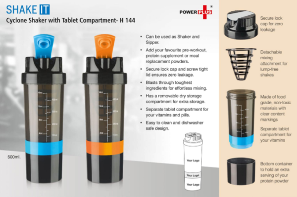 H144 – Shake it Cyclone shaker with Tablet compartment