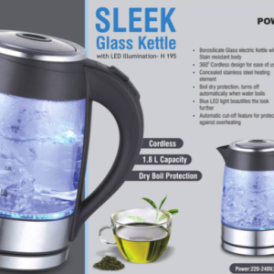 H195 – Sleek Glass kettle with LED illumination (1.8 L)