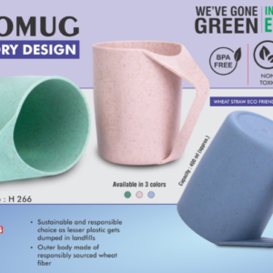 H266 – EcoMug : Wheat Straw Eco Friendly Mug with Handle | Tilt Dry Design