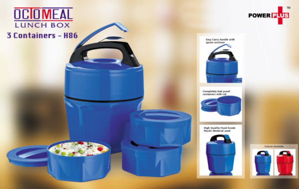 H86 – Octomeal Lunch box – 3 containers (plastic)