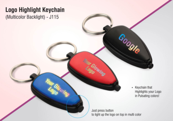 J115 – Logo highlight keychain (multicolor backlight)