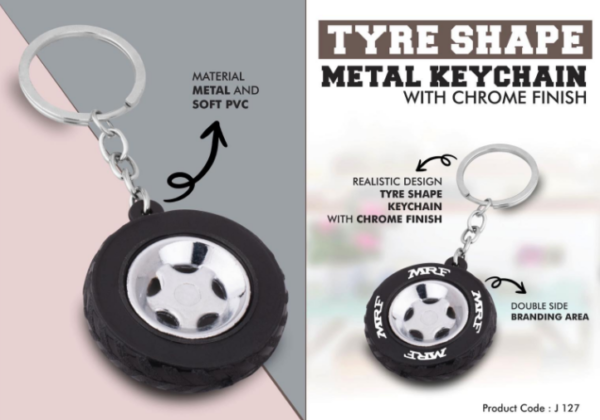 J127 – Tyre Shape Keychain with Chrome finish
