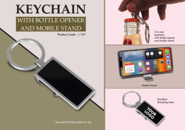 J137 – Keychain with Bottle opener and Mobile stand