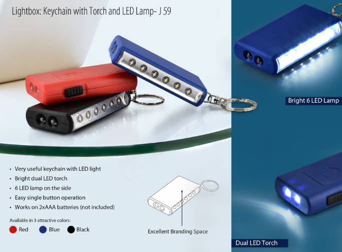 J59 – Keychain with torch and 6 LED lamp