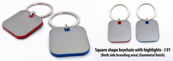 J91 – Square shape keychain with highlights