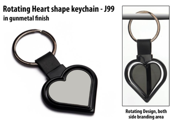 J99 – Rotating Heart shape keychain