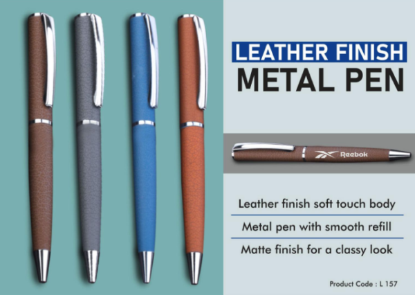 L157 – Leather finish Metal Pen