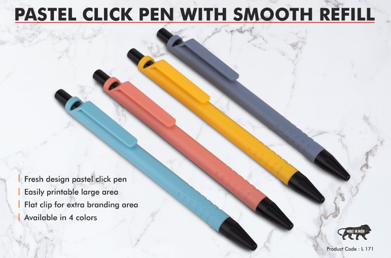 L171 – Pastel Click Pen with smooth refill