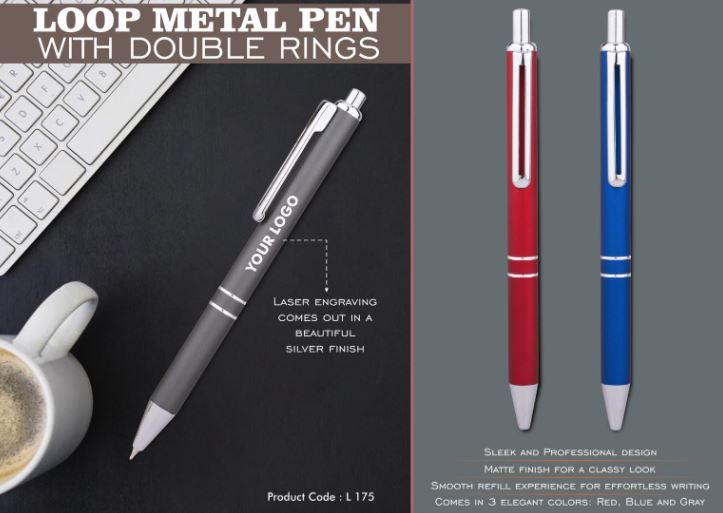 L175 – Loop Metal Pen with Double Rings