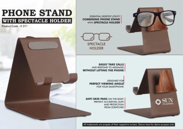 E371 – Phone stand with Spectacle holder | Perfect for glasses & goggles