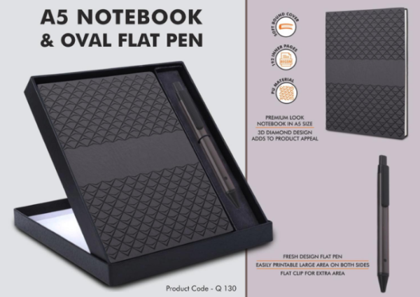 Q130 – Dune Notebook Gift set: A5 Dune Notebook With Pen