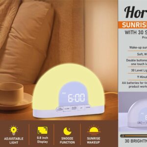 A150 – Horizon: Sunrise clock with 30 step Lamp | Easy press anywhere function for light