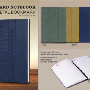 B186 – Keyboard notebook with metal Bookmark | Hard bound cover