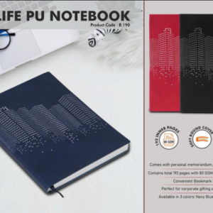 B190 – CityLife PU notebook with Memorandum and Bookmark Ribbon