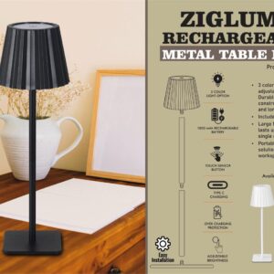 E394 – ZigLume: Rechargeable Metal Table Lamp | 1800 mAh rechargeable batteryworkspace – Available in 2 Classic Colors: Black and White