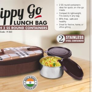 H363 – Zippy Go: Lunch bag with 2 SS round containers
