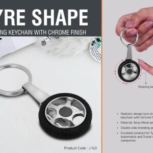 J143 – Tyre shape rotating keychain