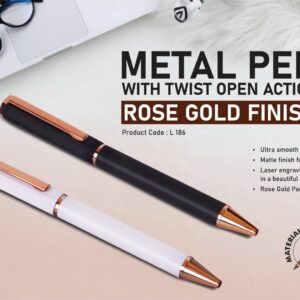 L186 – Metal pen with Twist open action | Rose Gold finish
