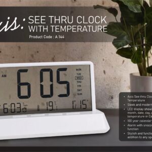A144 – Axis : See thru clock with temperature