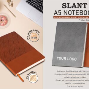 B179 – Slant A5 Notebook with Memorandum and Bookmark Ribbon