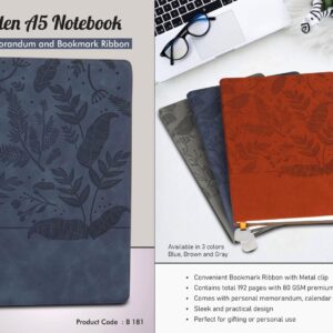 B181 – Garden A5 Notebook with Memorandum and Bookmark Ribbon