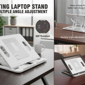E411 – Rotating laptop stand with Multiple Angle adjustment