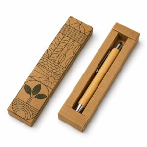 Bamboo Stylus Pen with Kraft Box (Min. Order: 100 pcs)