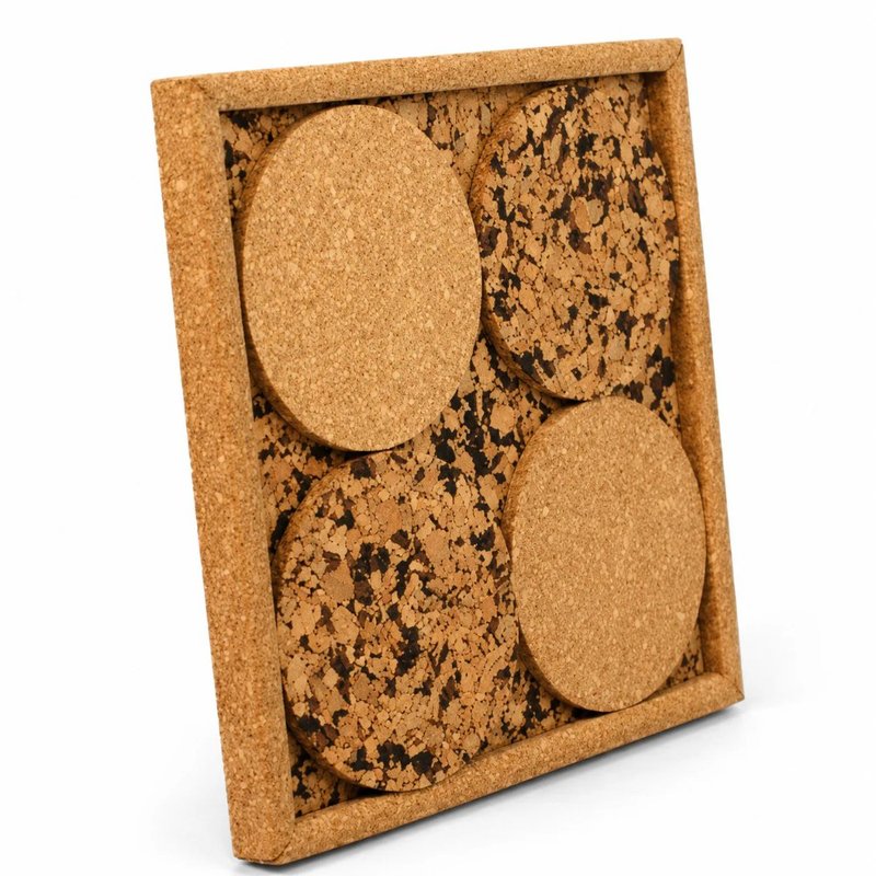 Cork Tray with 4 Coasters (8.5" x 8.5") (Min. Order: 10 pcs)