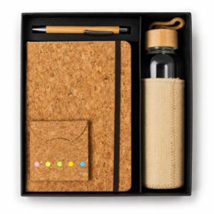 Cork Diary & Bottle Desk Set (Min. Order: 10 pcs)