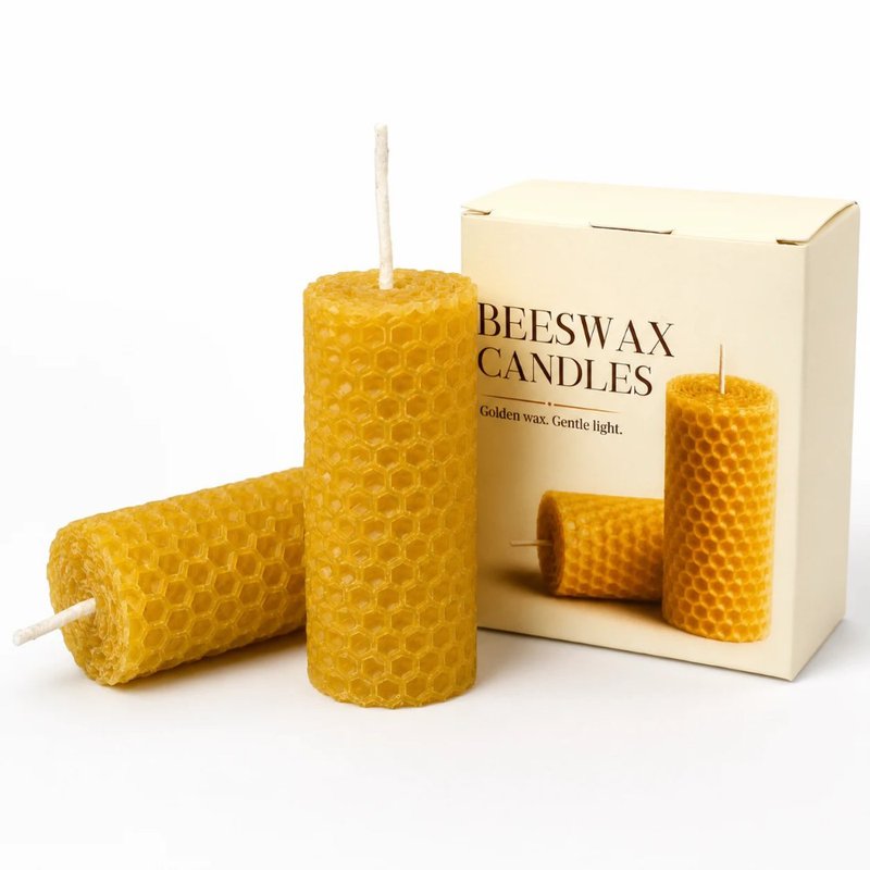 Set of 2 beeswax candles (Min. Order: 10 pcs)