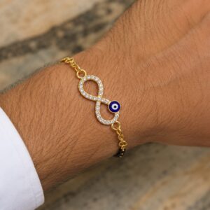 Golden Bracelet Rakhi with Charm