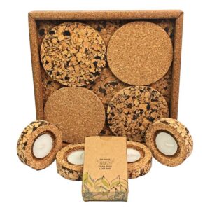 Diwali Cork Tray, Diya & Playing Cards Gift Set (Min. Order: 10 pcs)