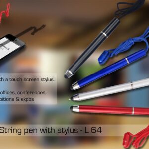 L64 – String pen with stylus– Min 10 pcs